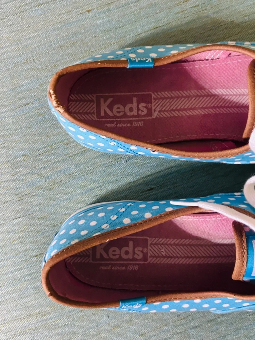 Keds Y2K Blue Polka Dot Canvas Sneakers